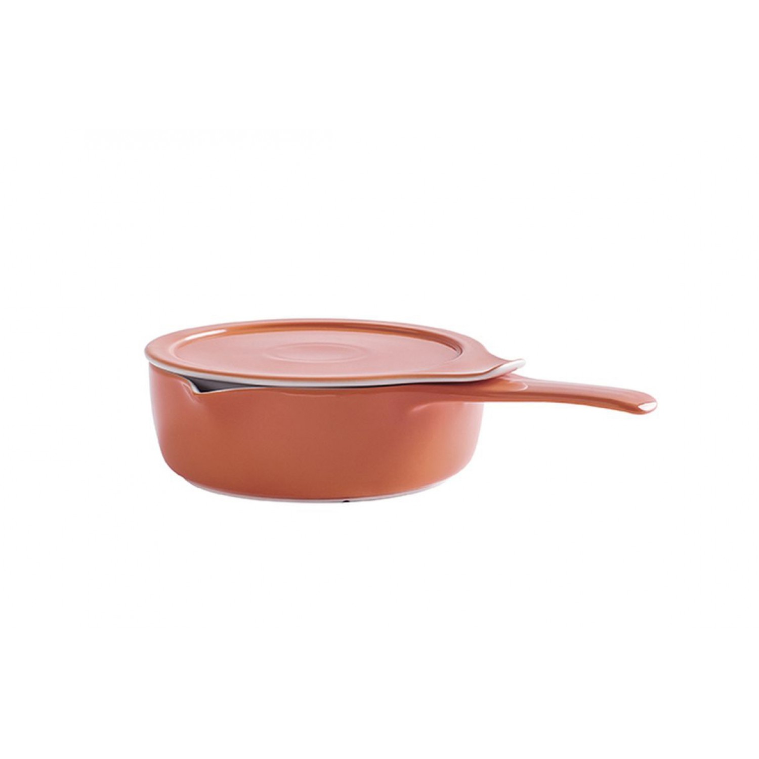 Дълбок тиган с капак, 16см, 0.75л, порцелан, COOK and SERVE (корал)