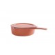 Дълбок тиган с капак, 16см, 0.75л, порцелан, COOK and SERVE (корал)
