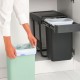Кош за вграждане Sort and Go с две отделения 2х15л (тъмно сив/мента)