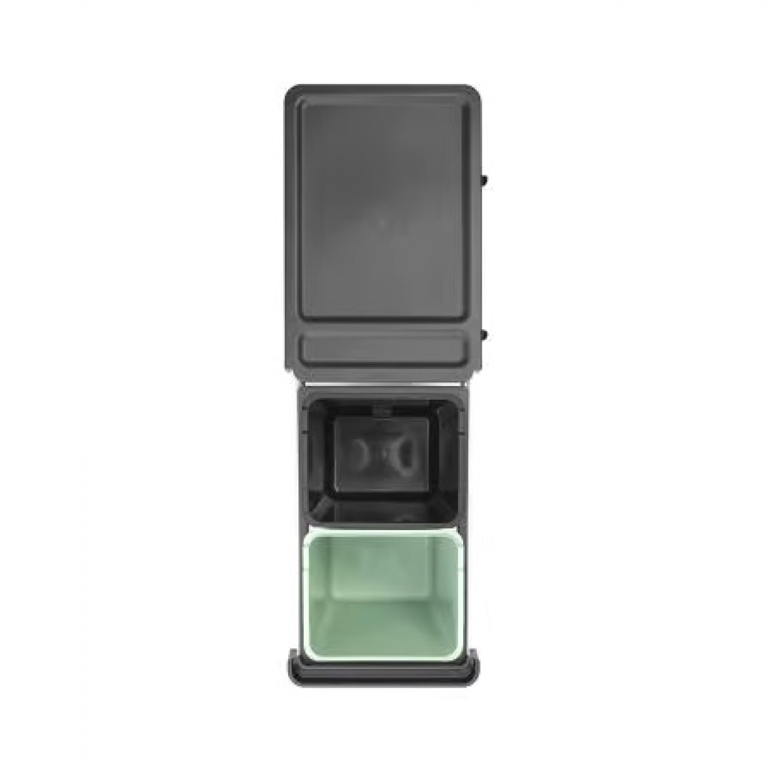 Кош за вграждане Sort and Go с две отделения 2х15л (тъмно сив/мента)