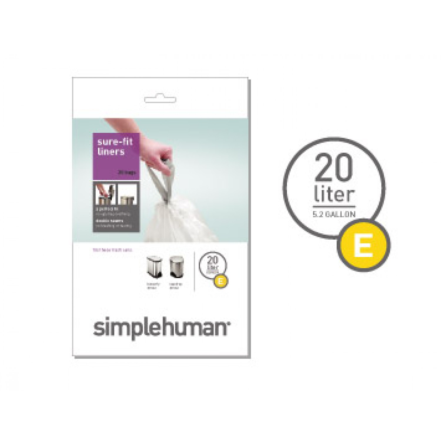 Найлонови торби E за кош 20л (20 броя)