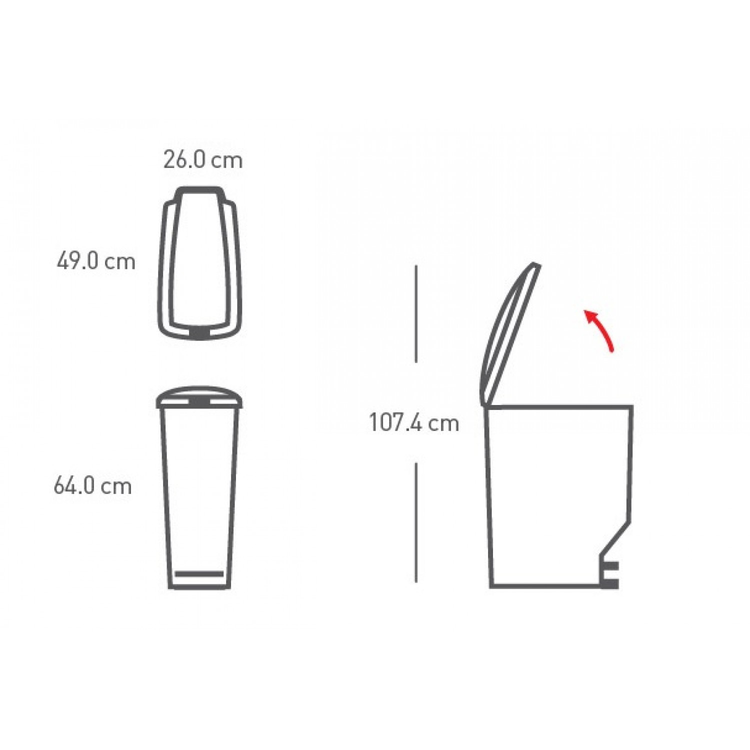 Кош за отпадъци с педал Slim 40л (черен)