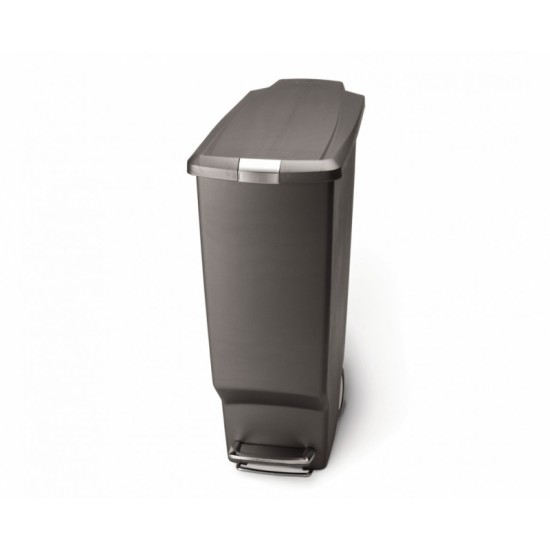 Кош за отпадъци с педал Slim 40л (сив)
