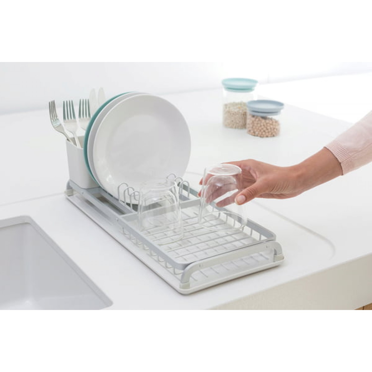 Сушилник за съдове 46х20х13см (тъмно сив)