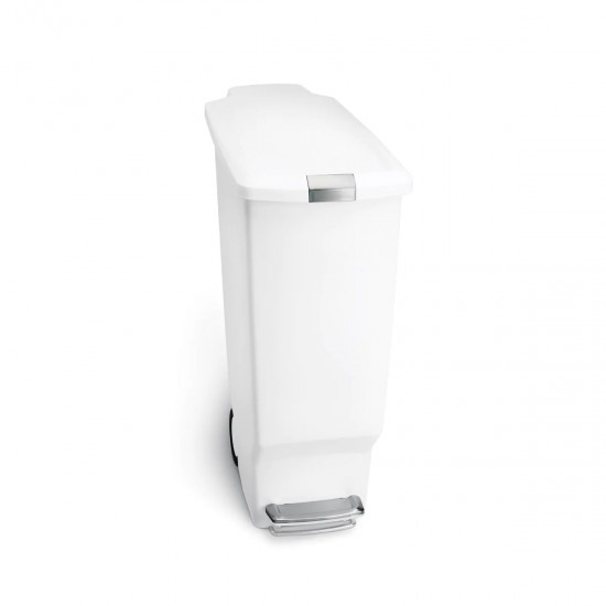 Кош за отпадъци с педал Slim 40л (бял)