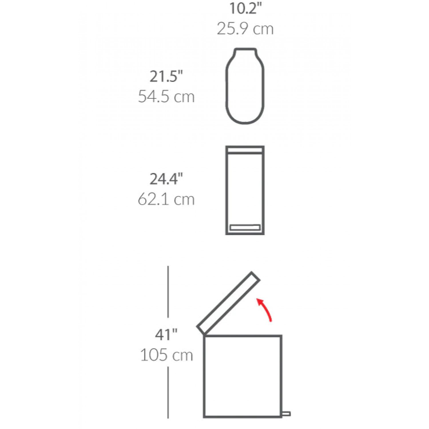 Кош за отпадъци с педал Slim 45л N (FPP)